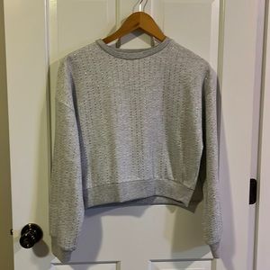 Glitter grey sweatshirt crop top